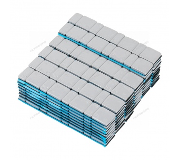 Грузики самоклеящиеся (4х5+4х10 г) Fe закругленные L=14 см, серые, 50 лент Артикул: W510FR3G