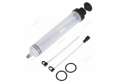 Шприц для заливки масла пластиковый с комплектом насадок, 500 мл      NO1550