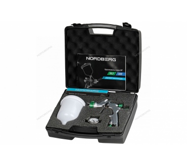 Краскопульт HVLP с верхним бачком, сопло 1,8 мм, пластиковый кейс Артикул: NP7519