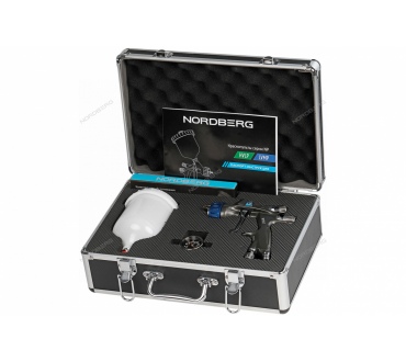 Краскопульт LVMP с верхним бачком, сопло 1,4 мм, алюминиевый кейс Артикул: NP7017