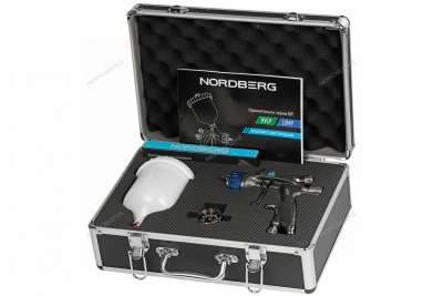 Краскопульт LVMP с верхним бачком, сопло 1,4 мм, алюминиевый кейс Артикул: NP7017