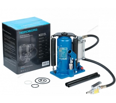 Домкрат бутылочный пневмогидравлический, 12 т Артикул: N3312L