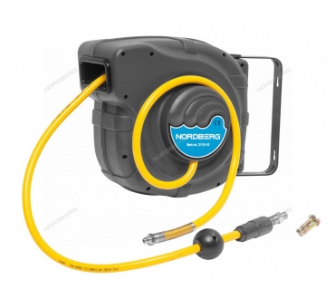 Шланг воздушный на катушке, ПВХ, Ø 10x16 мм 14+1 м, серый корпус Артикул: 2115-10G