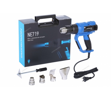 Фен, 4 насадки, в кейсе, 50-600 °С, 2000 Вт Артикул: NE719