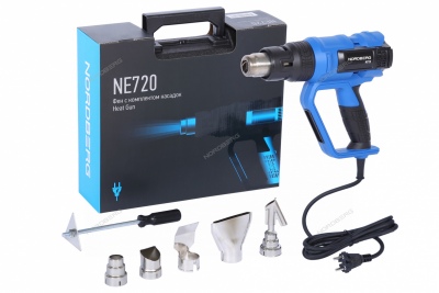 Фен с ЖК-экраном, 6 насадок, в кейсе, 50-650 °С, 2000 Вт Артикул: NE720