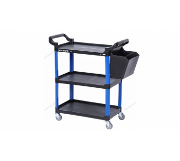 Тележка инструментальная, 3 пластиковые полки, синяя Артикул: T31B