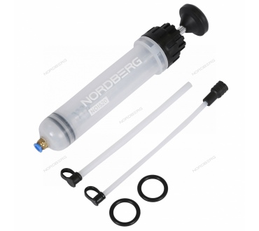 Шприц для заливки масла пластиковый с комплектом насадок, 200 мл Артикул: NO1520