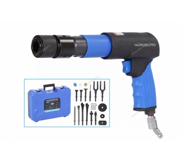 Пневмозубило 250 мм, с комплектом насадок и быстросъемным держателем в кейсе, 20 предметов Артикул: NP5070K1