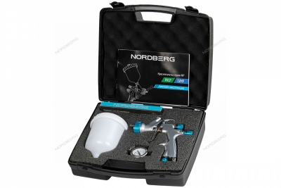 Краскопульт LVMP с верхним бачком, сопло 1,3 мм, пластиковый кейс Артикул: NP7513