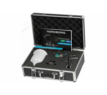 Краскопульт HVLP с верхним бачком, сопло 1,3 мм, алюминиевый кейс Артикул: NP7015