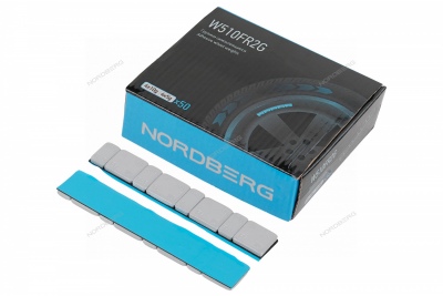 Грузики самоклеящиеся (4х5+4х10 г) Fe закругленные L=12 см, серые, 50 лент Артикул: W510FR2G