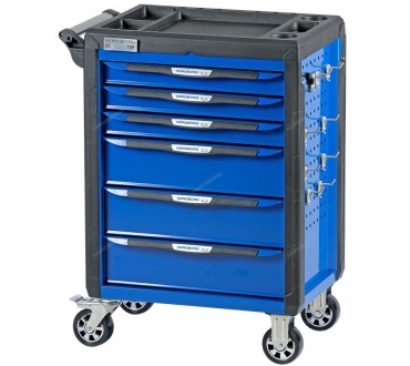 Тележка инструментальная, 6 выдвижных ящиков, с системой защиты от опрокидывания, синяя Артикул: T6P(B)