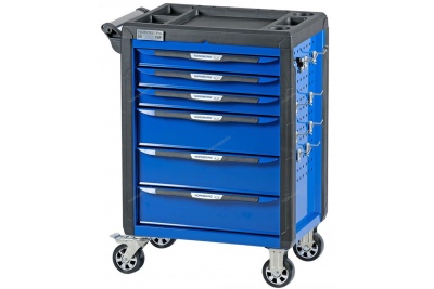 Тележка инструментальная, 6 выдвижных ящиков, с системой защиты от опрокидывания, синяя Артикул: T6P(B)