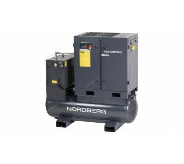 Компрессор винтовой, 11 кВт, 10 бар, 1550 л/мин, ресивер 410 л, с частотным преобразователем, осушитель Артикул: NCF15RD