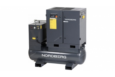 Компрессор винтовой, 11 кВт, 10 бар, 1550 л/мин, ресивер 410 л, с частотным преобразователем, осушитель Артикул: NCF15RD