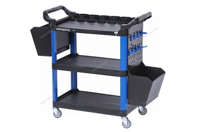 Тележка инструментальная, 3 пластиковые полки, синяя Артикул: T3B