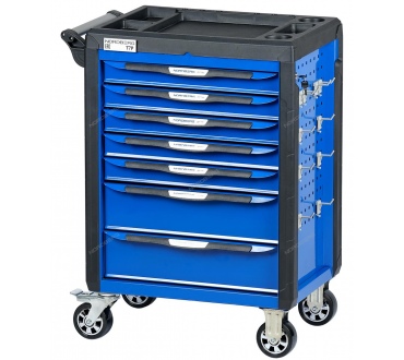 Тележка инструментальная, 7 выдвижных ящиков, с системой защиты от опрокидывания, синяя Артикул: T7P(B)
