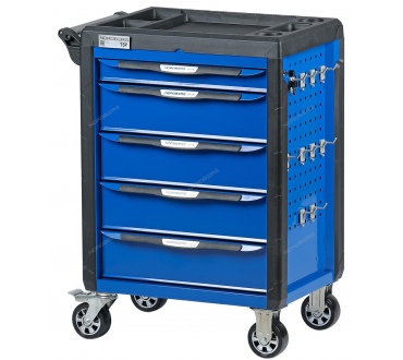 Тележка инструментальная, 5 выдвижных ящиков, с системой защиты от опрокидывания, синяя Артикул: T5P(B)