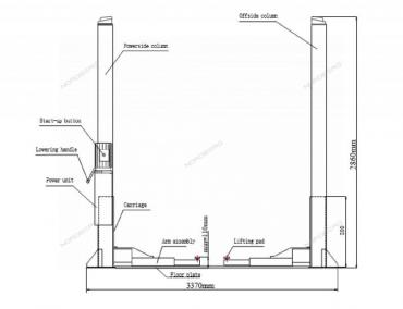 Подъемник 380V 2х стоечный, г/п 4т LAUNCH TLT240SB