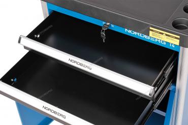 Тележка инструментальная, 2 выдвижных ящика, 2 полки с дверцами Артикул: T4