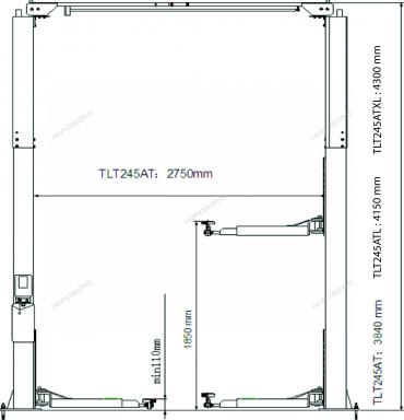 Подъемник 380V 2х стоечный с верхней синхр. г/п 4,5т, H=4300мм LAUNCH TLT245ATXL