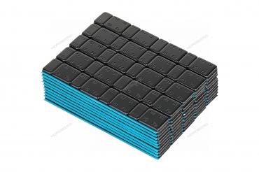 Грузики самоклеящиеся (4х5 г+4х10 г, L=14 см) Fe закругленные черные, 50 лент Артикул: W510FR4B