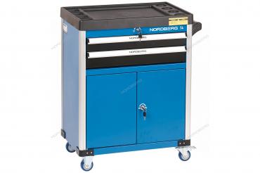 Тележка инструментальная, 2 выдвижных ящика, 2 полки с дверцами Артикул: T4