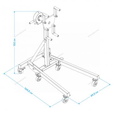 Стенд для ремонта двигателя с редуктором складной, 500 кг Артикул: N30091R