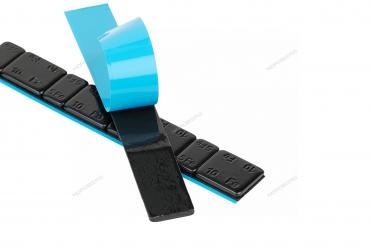 Грузики самоклеящиеся (4х5 г+4х10 г, L=14 см) Fe закругленные черные, 50 лент Артикул: W510FR4B