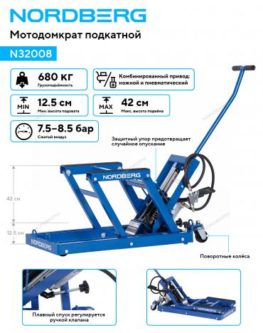 Мотодомкрат подкатной, 680 кг Артикул: N32008