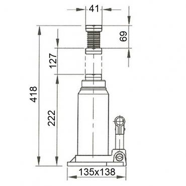 Бутылочный домкрат г/п 15 т Compac CBJ 15