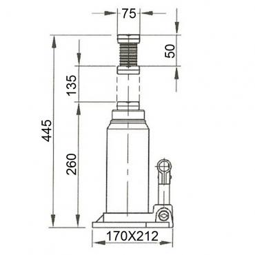 Бутылочный домкрат г/п 50 т Compac CBJ 50