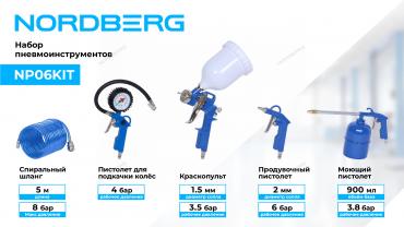 Набор пневмоинструментов, 5 предметов Артикул: NP06KIT