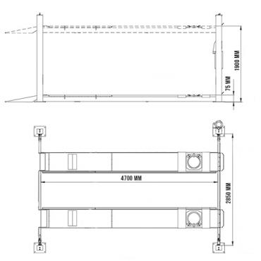 Четырехстоечный подъемник Ferrum F4D4S