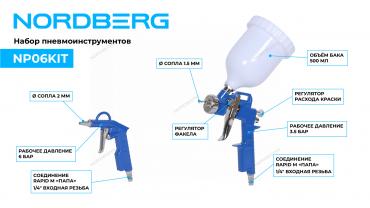 Набор пневмоинструментов, 5 предметов Артикул: NP06KIT