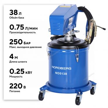 Установка электрическая для раздачи густой смазки с баком, 38 л    NO5138