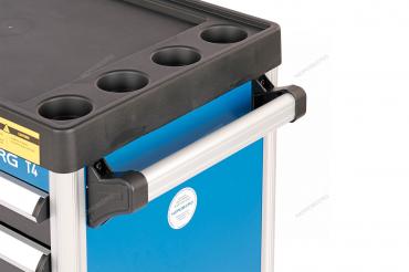 Тележка инструментальная, 2 выдвижных ящика, 2 полки с дверцами Артикул: T4