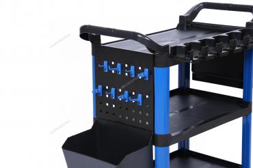 Тележка инструментальная, 3 пластиковые полки, синяя Артикул: T3B