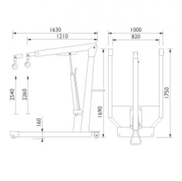 Кран гидравлический не складной г/п 1500 кг AC hydraulic WN15