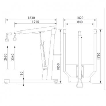 Кран гидравлический не складной г/п 2000 кг AC hydraulic WN20