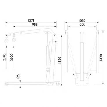 Кран гидравлический складной г/п 550 кг AC hydraulic WJN5