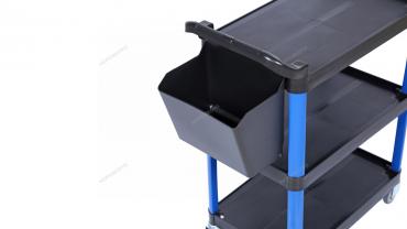 Тележка инструментальная, 3 пластиковые полки, синяя Артикул: T31B