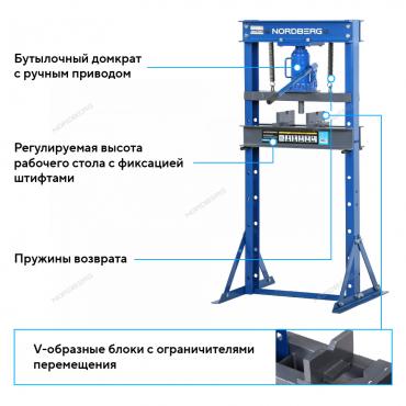 Пресс гидравлический, 12 т, силовое устройство - домкрат Артикул: N3611JL
