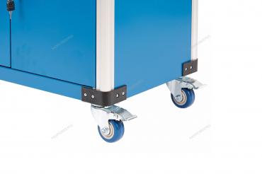 Тележка инструментальная, 2 выдвижных ящика, 2 полки с дверцами Артикул: T4