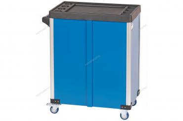 Тележка инструментальная, 2 выдвижных ящика, 2 полки с дверцами Артикул: T4