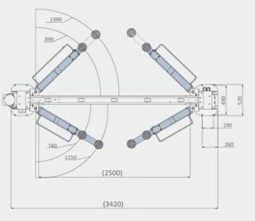 Подъёмник двухстоечный электрогидравлический г/п 4200 кг Everlift EE‐62C.42T.E