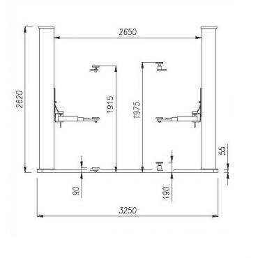 Подъемник двухстоечный г/п 3600 кг  Werther 320I/36 (OMA512C)