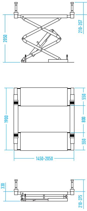 Подъемник N631-3,5_220 ножничный 3,5т, 220в