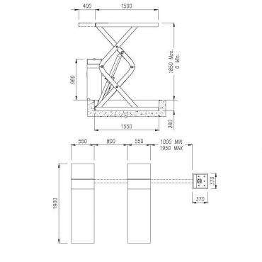 Подъемник ножничный под пороги г/п 3600 кг Werther Stratos S36 (OMA 530B)