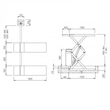 Подъемник ножничный под пороги г/п 4000 кг  Werther Stratos S39 (OMA 530C)